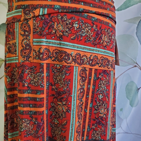 LULAROE | Maxi Skirt in Warm Paisley Patchwork sz S - Picture 2 of 6